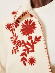 Monsoon Natural Emilia Floral Print Embroidered Jacket - Image 4 of 6