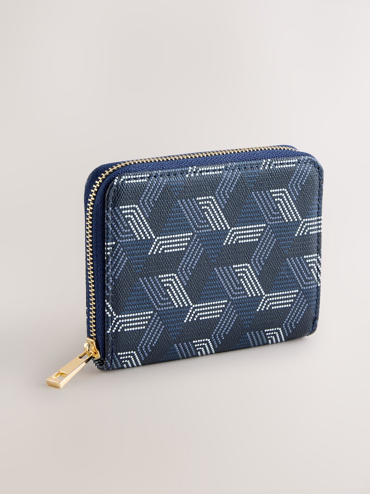 Navy Zip Around Purse - Image 1 of 5