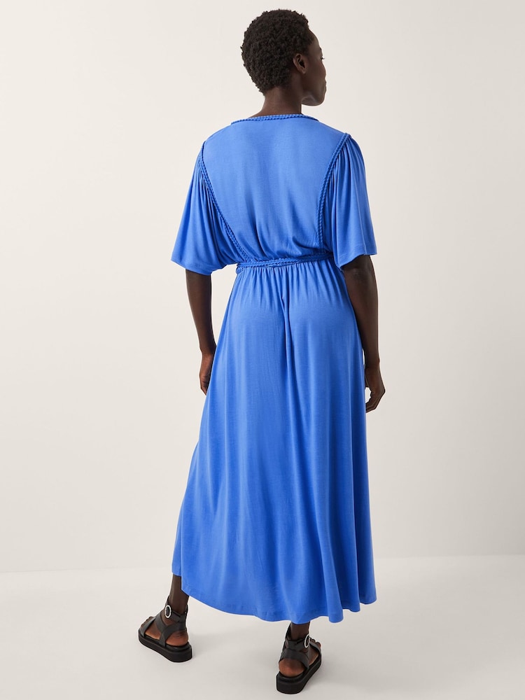 Monsoon Blue Paula Braided Jersey Midi Dress - Image 2 of 5 Monsoon Blue Paula Braided Jersey Midi Dress - Image 2 of 5