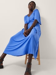 Monsoon Blue Paula Braided Jersey Midi Dress - Image 3 of 5