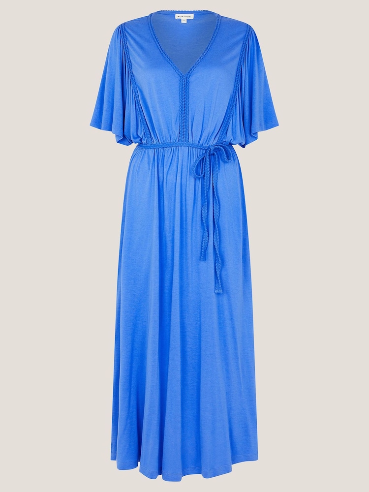 Monsoon Blue Paula Braided Jersey Midi Dress - Image 5 of 5 Monsoon Blue Paula Braided Jersey Midi Dress - Image 5 of 5