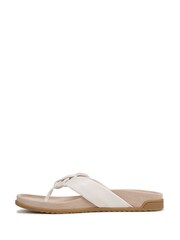 Alb - Vionic Wide Fit Arch Support Toe Post Sandals - Imaginea 2 din 7