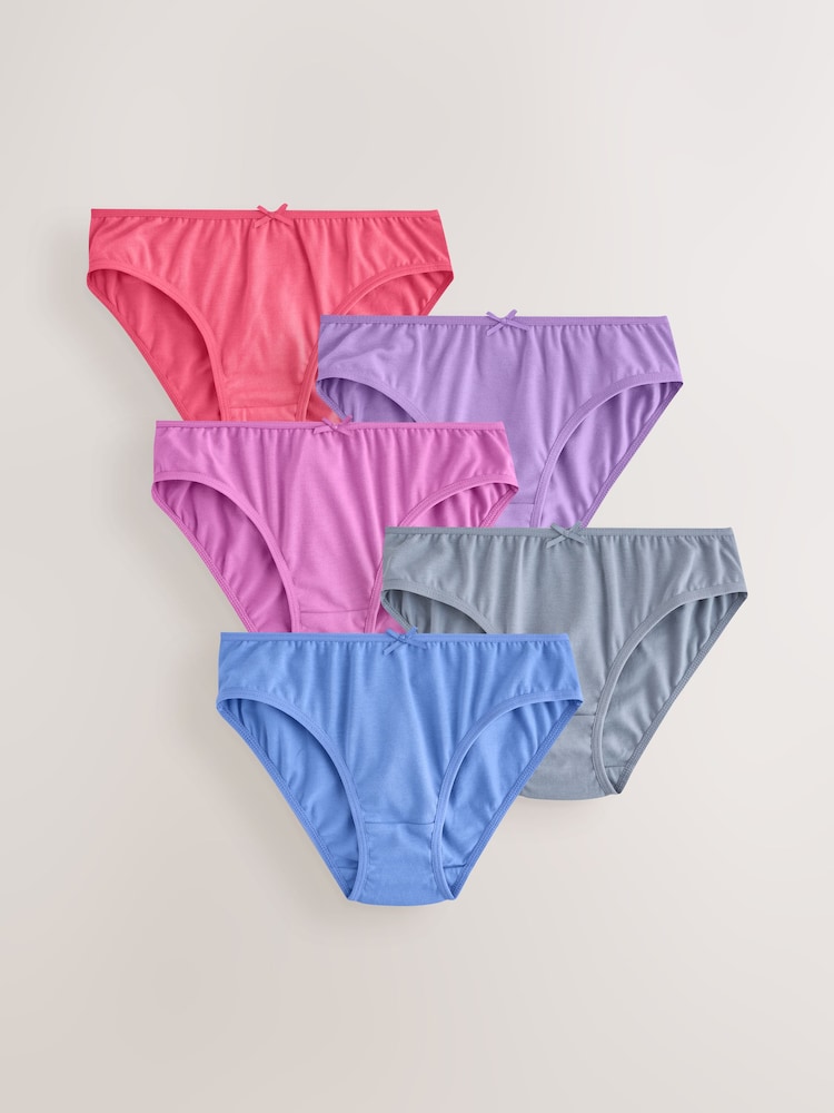 Pink/Mink Bikini Briefs 5 Pack (5-16yrs) - Image 1 of 10