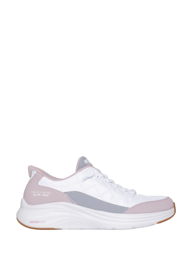 Skechers White Contour Foam Cosy Fit Trainers - Image 1 of 4 Skechers White Contour Foam Cosy Fit Trainers - Image 1 of 4