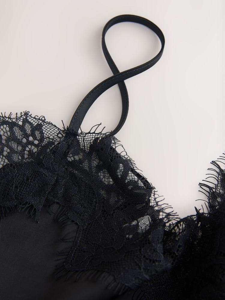 Noir - Camisole asymétrique en dentelle - Image 7 de 7