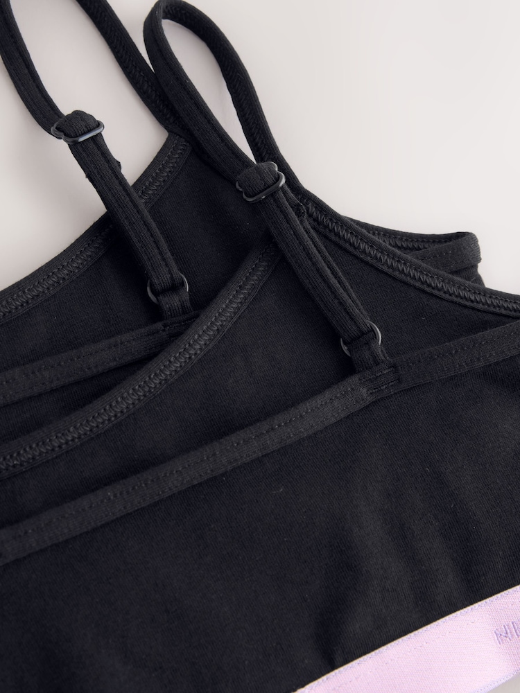 ブラック ブライト ストレッチ - ストラップ クロップ トップス 3 枚組（5～16 歳） - 画像 7 / 7