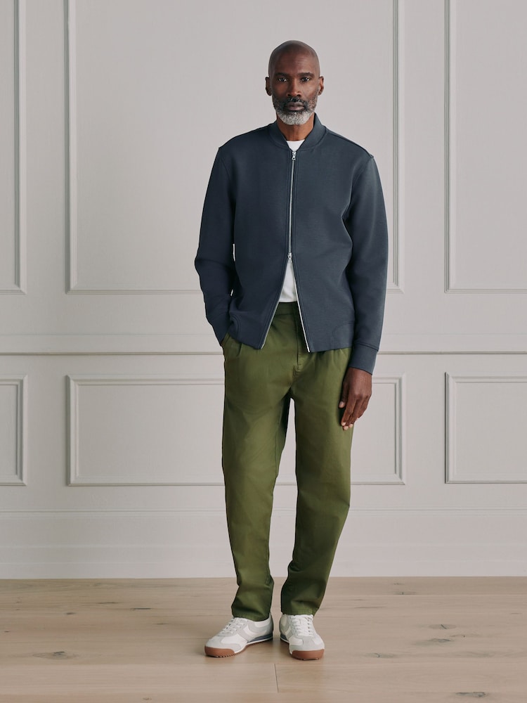 Slate Grey Signature Jersey Bomber Jacket - Image 2 of 12