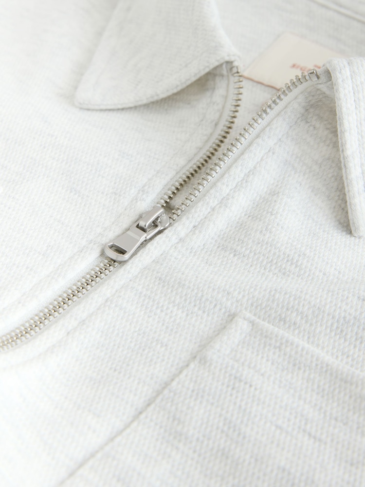Grey Marl Signature Full Zip Shacket - Image 5 of 5