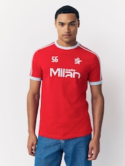 Red Football Graphic Print T-Shirt - Image 1 of 9