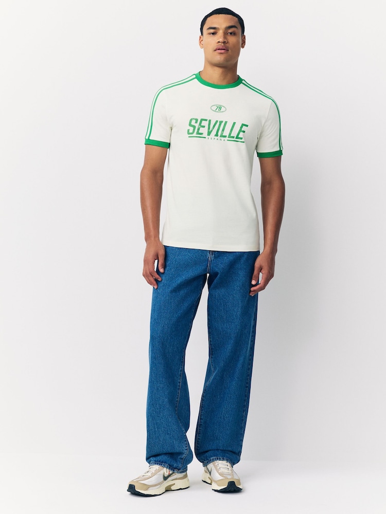White Football Graphic Print T-Shirt - Image 2 of 8