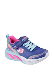 Skechers Blue Cosmic Glow Rainbow Beam Trainers - Image 3 of 5