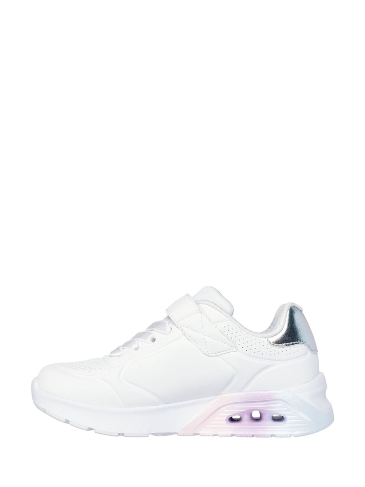 Skechers White Uno Lite 2.0 Vivid Metallic Trainers - Image 2 of 5