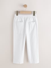 أبيض - بنطلون سهل الارتداء من مزيج كتّان (3 - 16 سنة) - صورة 2 من 4