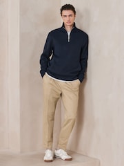 Bleumarin - N. Premium Smart Rib Textured Quarter Zip Sweatshirt - Imaginea 3 din 10