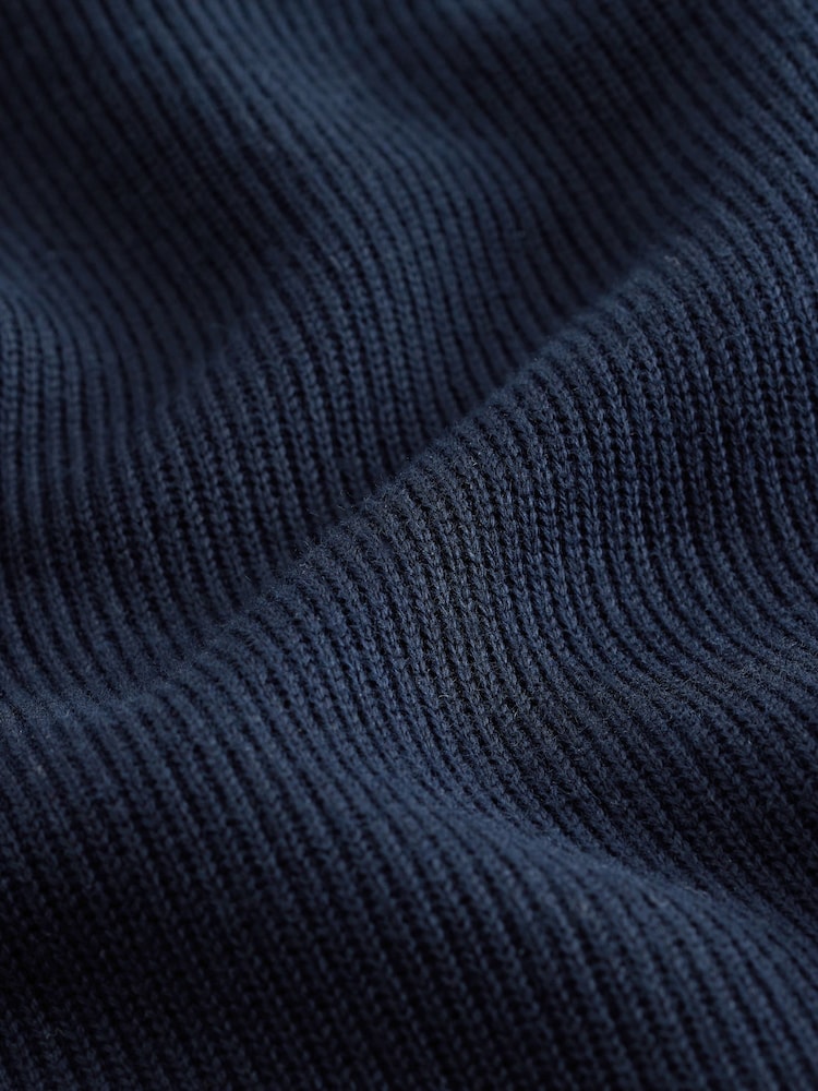 Navy N.Premium Smart Rib Textured Quarter Zip Sweat Top - Image 8 of 8 Navy N.Premium Smart Rib Textured Quarter Zip Sweat Top - Image 8 of 8
