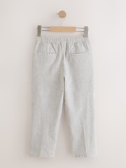 Grey/Ecru Stripe Linen Blend Pull On Trousers (3-16yrs) - Image 6 of 8