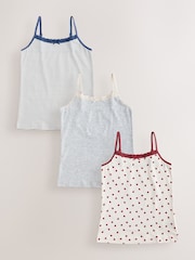 Red Strappy Printed Cami Vests 3 Pack (1.5-16yrs) - Image 1 of 7