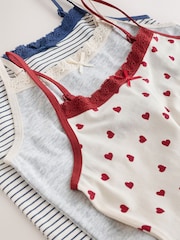 Red Strappy Printed Cami Vests 3 Pack (1.5-16yrs) - Image 6 of 7