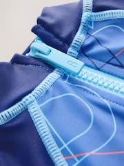 Baker by Ted Baker Blue All-In-One Swimsuit and Hat Set - Image 3 of 8