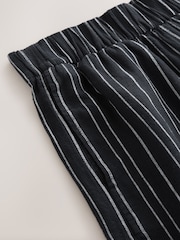 Black/White Stripe Linen Blend Wide Leg Trousers - Image 7 of 8