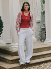 rdeča - Bombažna rebra globoko okrogel izrez; Majica brez rokavov z globokim okroglim izrezom - Slika 2 iz 6