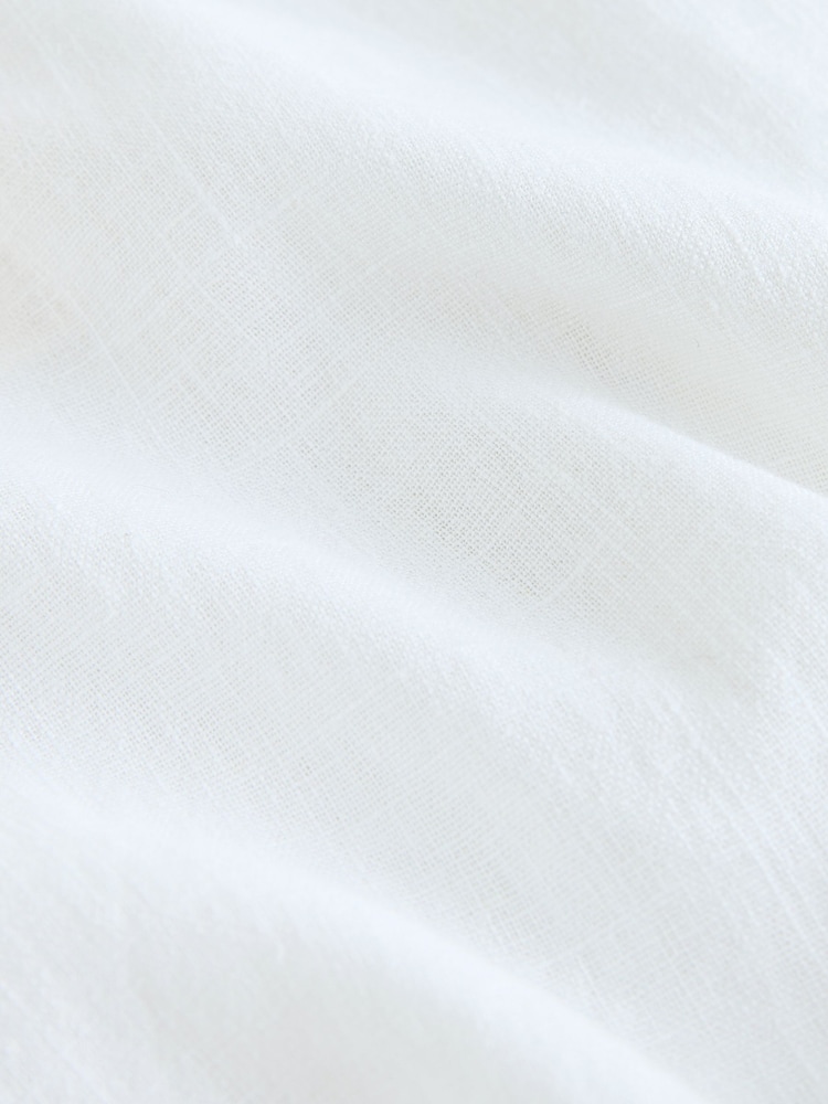 White Linen Blend Pull On Shorts - Image 8 of 8