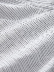 White/Grey Stripe Textured Wide Leg Trousers with Linen - Image 2 of 3