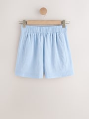 Chambray Blue Linen Blend Shorts - Image 1 of 3