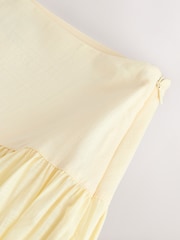 Yellow Textured Godet Midi Skirt - Image 7 of 7