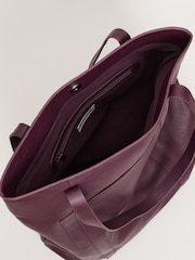 Phase Eight Red Leather Shopper Tote Bag - Image 3 of 7