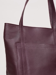 Phase Eight Red Leather Shopper Tote Bag - Image 4 of 7