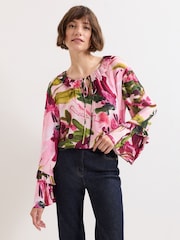Phase Eight Pink Petite Floral Print Blouse - Image 1 of 6