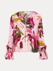 Phase Eight Pink Petite Floral Print Blouse - Image 6 of 6