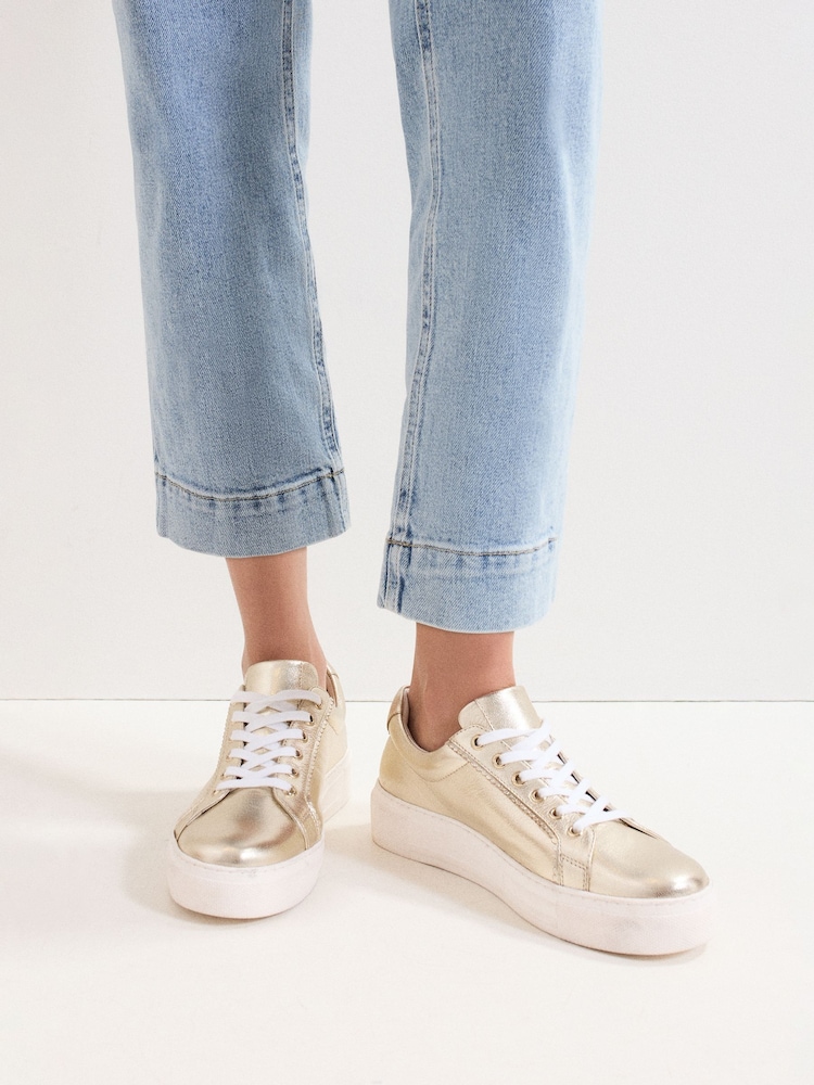 Phase Eight Gold Metallic Trainers - Image 1 of 7