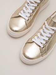 Phase Eight Gold Metallic Trainers - Image 6 of 7