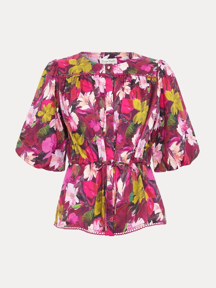 Phase Eight Purple Pia Floral Print Blouse - Image 7 of 7 Phase Eight Purple Pia Floral Print Blouse - Image 7 of 7