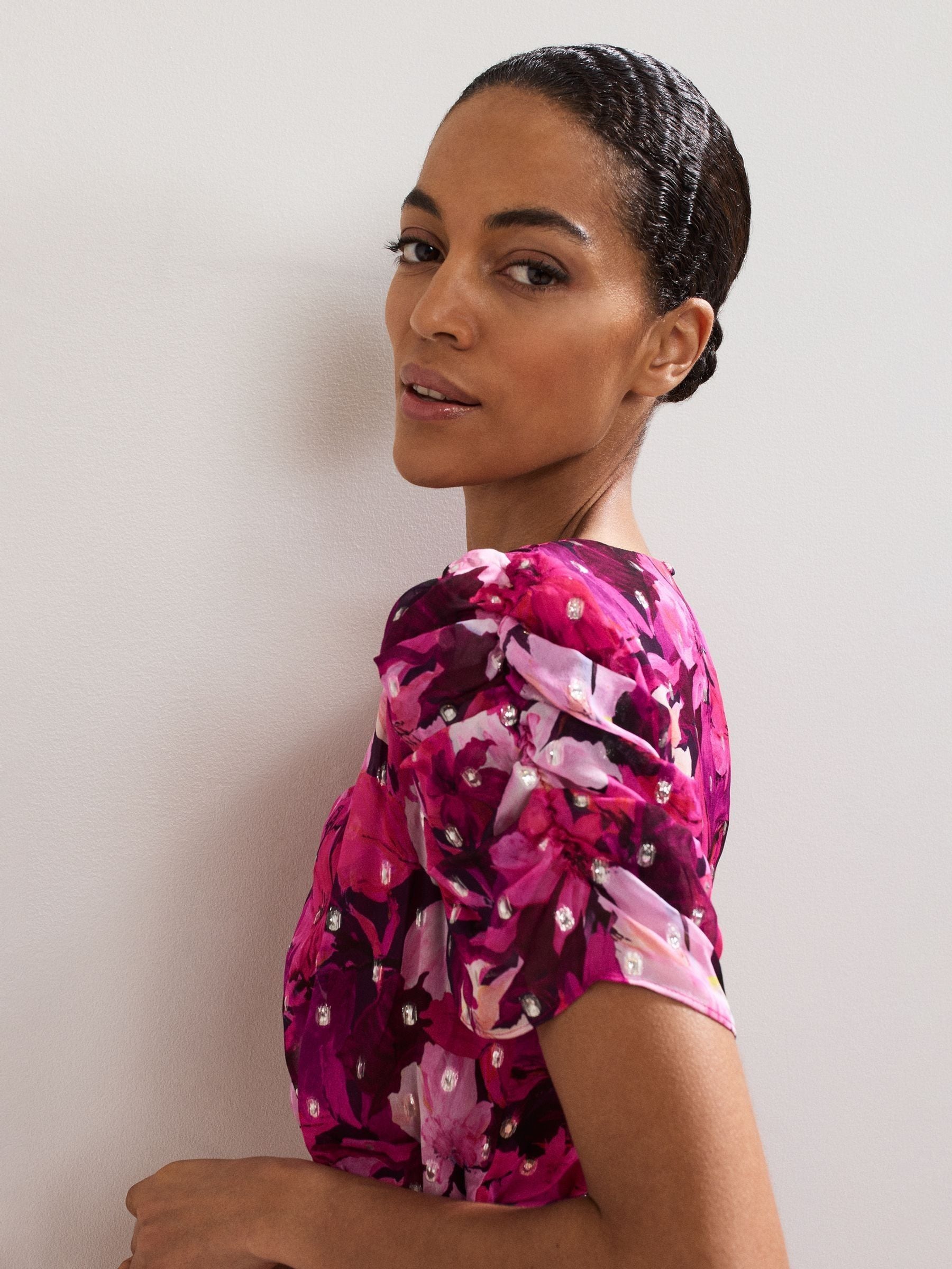 Buy Phase Eight Purple Petite Azalea Floral Print Dress from Next