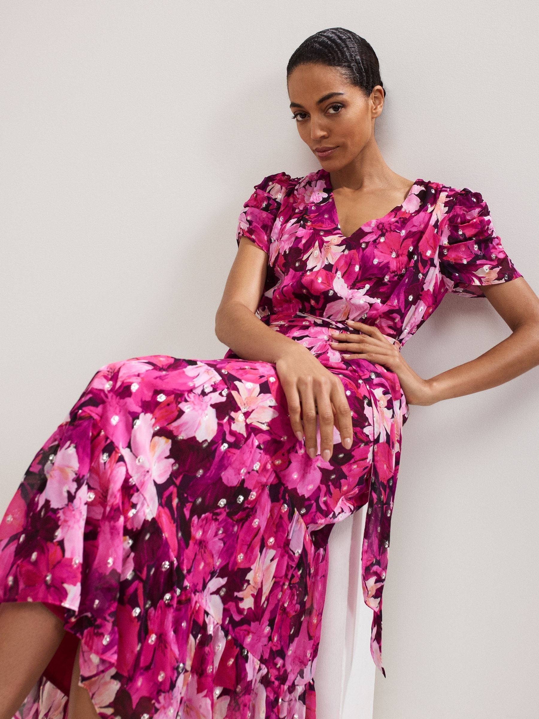 Buy Phase Eight Purple Petite Azalea Floral Print Dress from Next