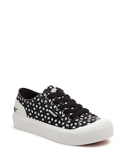 Rocket Dog Jazzin Plus Primm Cotton Black Trainers - Image 1 of 6