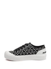 Rocket Dog Jazzin Plus Primm Cotton Black Trainers - Image 2 of 6