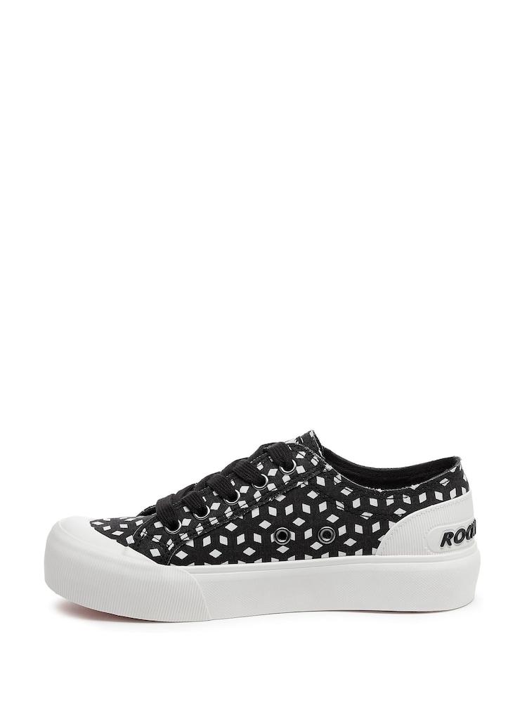 Rocket Dog Jazzin Plus Primm Cotton Black Trainers - Image 2 of 6