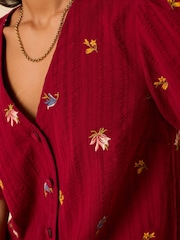 Nobodys Child Red Brooke Embroidered Top - Image 4 of 4