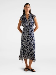 Vestido midi com mangas esvoaçantes Maxwell Forever New - Imagem 1 de 1
