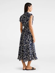 Forever New Blue Maxwell Flutter Sleeves Midi Dress - Image 2 of 4