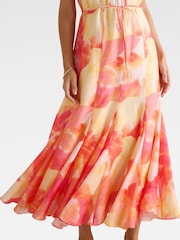 Vestido midi Godet com decote halter Casey da Forever New, contém linho - Imagem 3 de 4