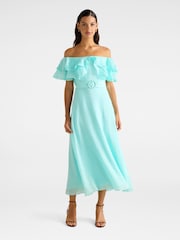 Forever New Blue Jemima Ruffle Midi Dress - Image 1 of 4