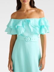 Forever New Blue Jemima Ruffle Midi Dress - Image 3 of 4