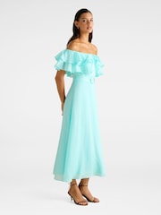 Forever New Blue Jemima Ruffle Midi Dress - Image 4 of 4