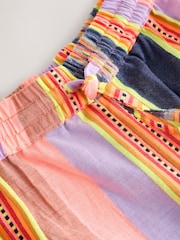 Donkerblauw/roze - Broek met ikatpatroon en elastische tailleband - Afbeelding 8 van 9