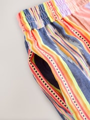 Donkerblauw/roze - Broek met ikatpatroon en elastische tailleband - Afbeelding 9 van 9